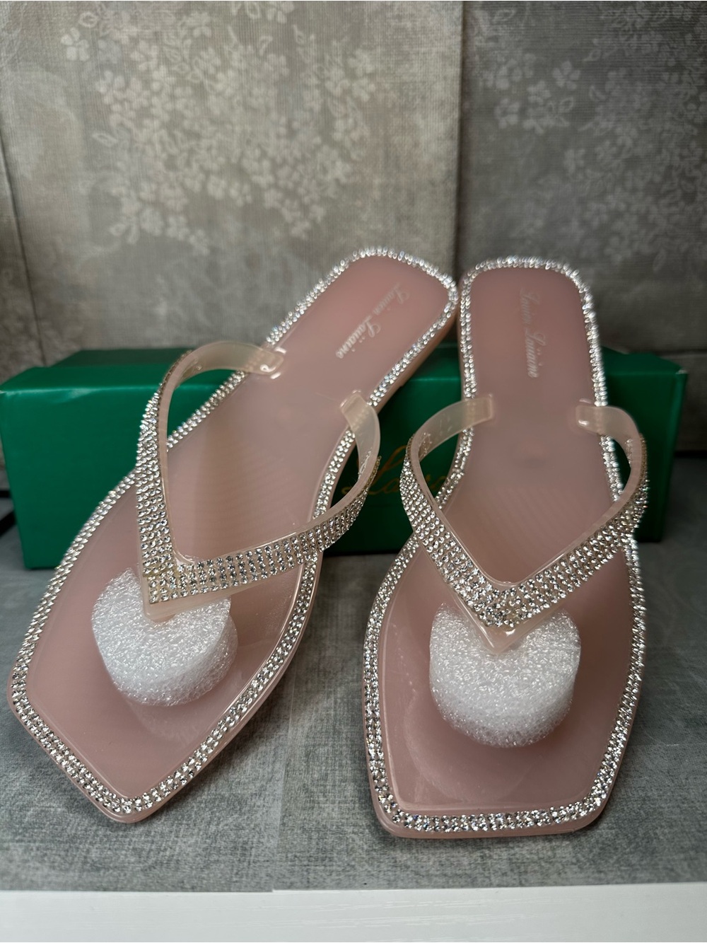 Lauren Lorraine | “Tampa” Pink Flat Jewel Sandal | Size 7 | NIB